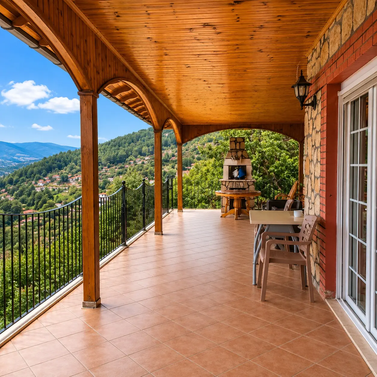 Shaded terrace